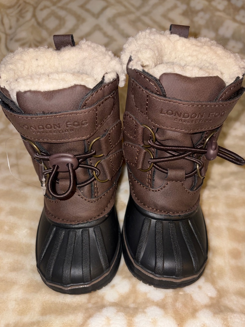 London Fog Black Kids Slip-On Winter Boots